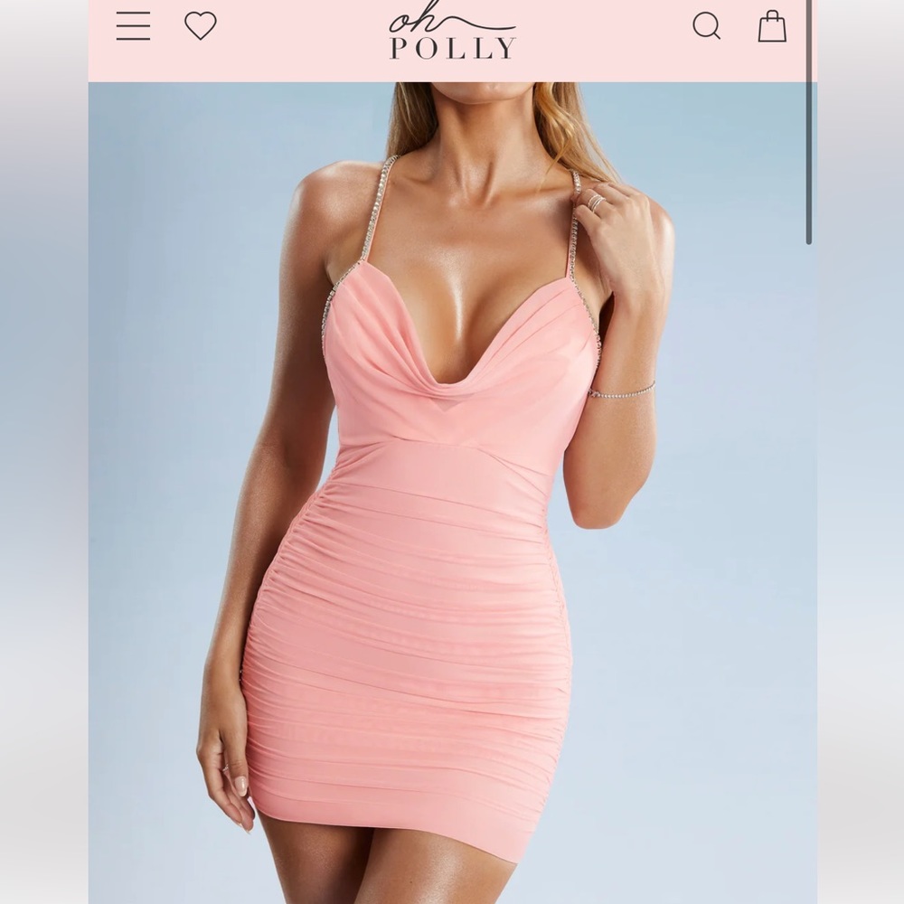 Oh Polly Dita Cowl Neck Mini Dress